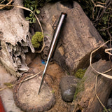 Cardinal - druid burlap - natural canvas micarta liners - natural canvas micarta pins