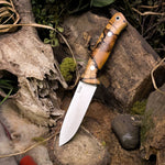Woodcraft - Spalted Hackberry - Black canvas Micarta liners - aluminum pins
