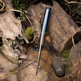 Custom Artemis EDC - Blue linen micarta - Vintage canvas bolsters - natural canvas and Tiffany blue liners - mosaic pins