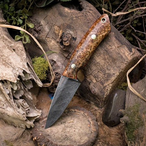 Peacekeeper - Black ash burl - black canvas and red liners - mosaic pins