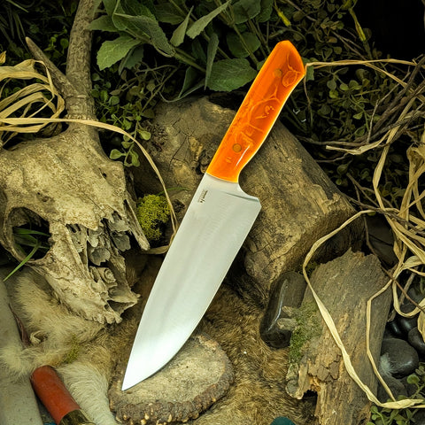 Western Chef - Creamsicle acrylic - Orange glow liners - orange g10 pins