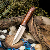 Prototype Avalon Hunter - Desert Ironwood - Red and Black canvas Micarta liners - Mosaic pins