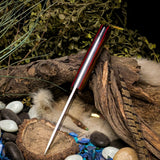 Prototype Avalon Hunter - Desert Ironwood - Red and Black canvas Micarta liners - Mosaic pins