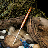 Artemis Hunter - Black Linen Micarta - Red and Vintage canvas liners - mosaic pins