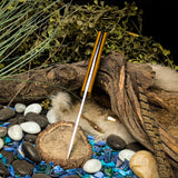 Avalon Hunter - Vintage Linen Micarta - Black canvas Micarta liners - Black Pins