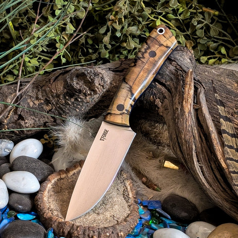 Overlander - Spalted Hackberry - Blue and Black Liners - Black Pins