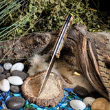 Overlander - Spalted Hackberry - Blue and Black Liners - Black Pins