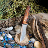 Artemis Hunter - Curly Koa - Red Pinstripe - Black canvas liners - mosaic pins