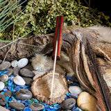 Artemis Hunter - Curly Koa - Red Pinstripe - Black canvas liners - mosaic pins