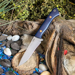 Wraith - Blue Richlite - Natural Canvas Micarta Liners - Butterscotch pins