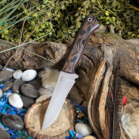 Wraith - Snakeskin Micarta - Red Liners - Black Pins