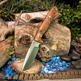 Prototype Hoplite - Black Ash Burl - Black canvas Micarta liners - mosaic pins