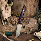 Artemis Hunter - Purple and Copper GCarta - Vintage canvas and Purple G10 Liners - Mosaic Pins