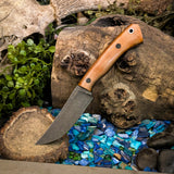 Forged Trailing Point - Natural Richlite - Black canvas Micarta liners - Black Pins