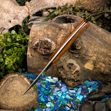 Forged Trailing Point - Natural Richlite - Black canvas Micarta liners - Black Pins