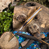 Hermes - Spalted Hackberry - Purple G10 Liners - Purple Pins