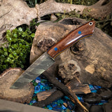 Custom Fennec - Crosscut Canvas Micarta - Blue and Thick Vintage Canvas Liners - Blue Pins