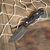 Custom forged Skinner - Deep autumn Micarta -  Black canvas Liners - Aluminum pins