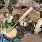 Artemis Hunter - Antique Ivory Micarta - Red Liners - Mosaic Pins