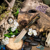 Mini Trapper - Snakeskin Micarta - Natural Canvas Liners - Natural Pins
