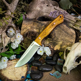 Artemis Hunter - Vintage Canvas Micarta - Emerald Green and Natural Liners - Mosaic Pins