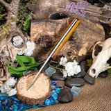 Artemis Huntress -Vintage Canvas Micarta - Emerald Green Liners - Copper Pins