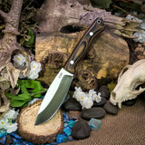 Arctic Hunter - Camo Canvas Micarta - Thick Orange Liners - Aluminum Pins