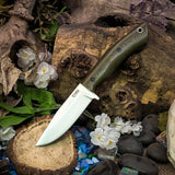 Renegade - Green Linen Micarta - Black Canvas Liners - Black Canvas Pins