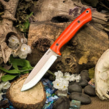 Artemis Bushcrafter - Orange Linen Micarta - Black Canvas Liners - Black Pins