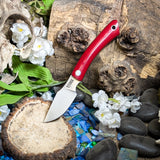 Siren - Red Linen Micarta - Aluminum Pin