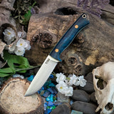 Artemis EDC - Blue Curly Maple - Tiffany Blue and Natural Canvas Liners - Butterscotch Pins