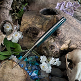 Folium - evergreen burlap - white liners - mosaic pins