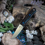 Prototype Streamline - Black linen micarta - Blue Liners - Blue Pins