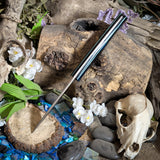 Artemis Hunter - Blue Rag Micarta - Tiffany Blue and Black Canvas Liners - Mosaic Pins