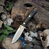 Folium - Camo Linen Micarta - Black Canvas Liners - Brass Pins