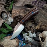 Riot - Vintage Green Canvas Micarta - Blue Liners - Blue Pins