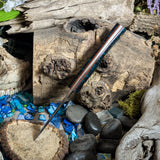 Custom EDC - Blue Spalted Maple Burl - Natural Canvas Liners - butterscotch pins