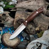 Artemis Bushcrafter - Natural Canvas Micarta - Purple Liners - aluminum pins