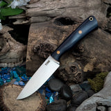 Custom forged hunter - Blue Richlite - Natural Canvas Liners - Butterscotch Pins