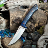 Prototype Hades Hunter - Blue and Black Curly Maple - Natural Canvas Liners - Natural Pins