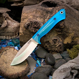 Arctic EDC - Ghost Jade G10 - Blue Glow Liners - Blue Fiber Optic Pins