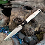 Gentleman's EDC - Faux Ivory - Smooth Buffalo Horn - Black Liners - Mosaic Pins