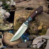 High Prairie Hunter - Rosewood Handle - Blue Maple Bolster - Natural Canvas Liners