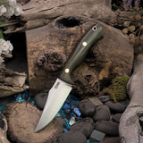 Catalyst - Green Canvas Micarta - Black Canvas Liners - Brass Pins