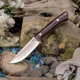Artemis Hunter - Maroon Linen Micarta - Natural Canvas Micarta liners - Mosaic Pins