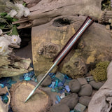 Artemis Hunter - Maroon Linen Micarta - Natural Canvas Micarta liners - Mosaic Pins
