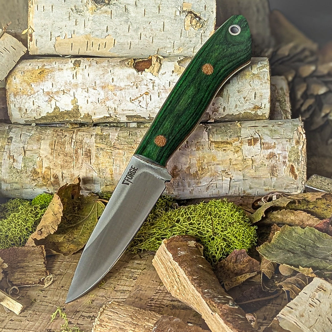 Feather - Redstone Richlite - Black Liners - Aluminum Pins