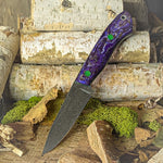 Feather - Royal Purple OSBurl - Glow in the Dark Liners - Glow in the Dark Pins