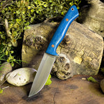 Artemis Hunter - Blue Burlap Micarta - Natural Canvas Micarta Liners and pins