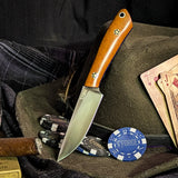 Gambler - Natural Canvas Micarta - Blue Liners - Mosaic Pins